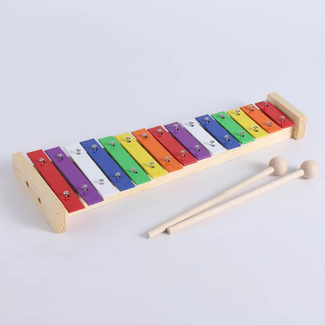 【KM MUSIC】15音鐵琴 彩色 鐵琴 敲琴 奧福樂器 兒童樂器 ORFF(贈原廠收納袋/教材/木槌一雙/音階貼)
