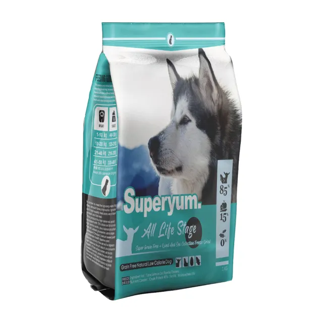 【Superyum極致美味】全齡犬凍乾糧-4.9kg X 1包(全齡犬/凍乾糧/低敏低卡配方)