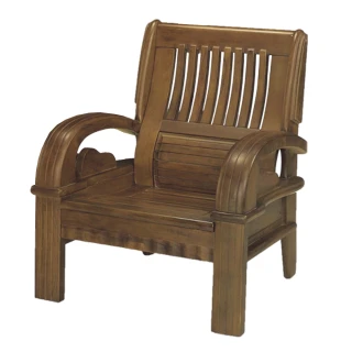 【Hampton 漢汀堡】道爾正樟木實木單人板椅(木沙發/木椅/實木椅)