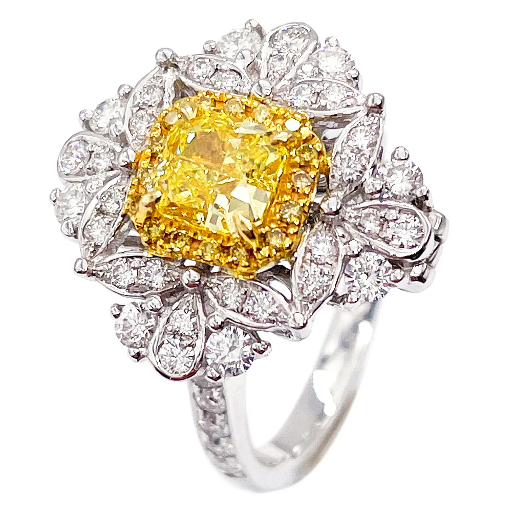 【CC Diamond】GIA Fancy Intense Yellow 濃黃彩鑽石戒墜兩用款(獨家設計款)