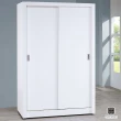 【Hampton 漢汀堡】朵菈白色4尺拉門衣櫥(衣櫥/衣櫃/滑門衣櫃)