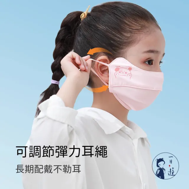 【NicoFun 愛定做】2入兒童 透氣口罩 加強護眼角 防曬 透氣口罩 布口罩(涼感科技 抗紫外線 可水洗)