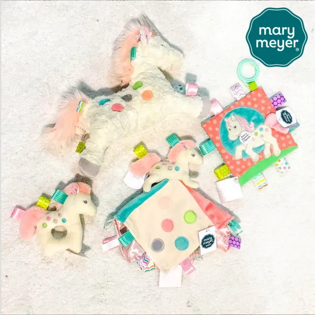 【Mary Meyer】柔軟手搖鈴-彩虹小馬(沙沙紙 響紙 彌月禮 固齒器)