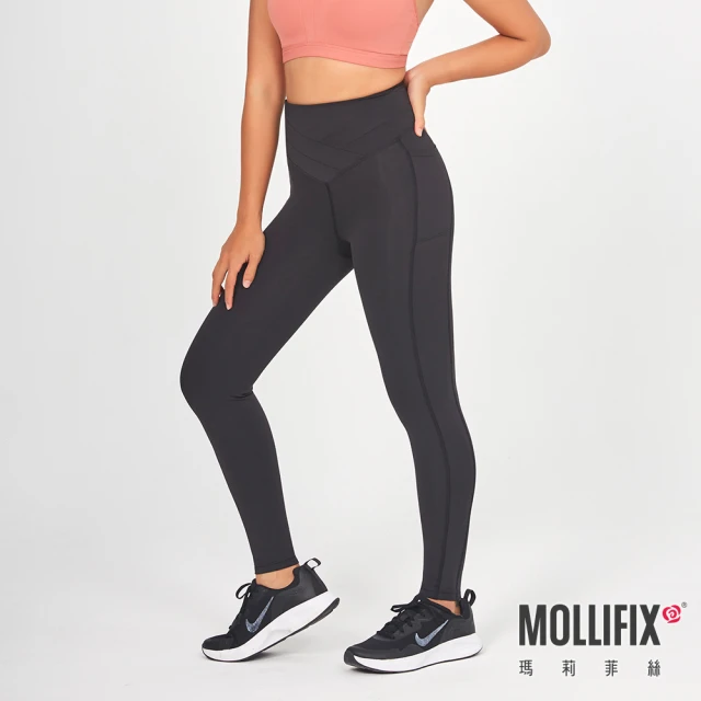 Mollifix 瑪莉菲絲 前交叉高腰包覆訓練動塑褲、瑜珈服