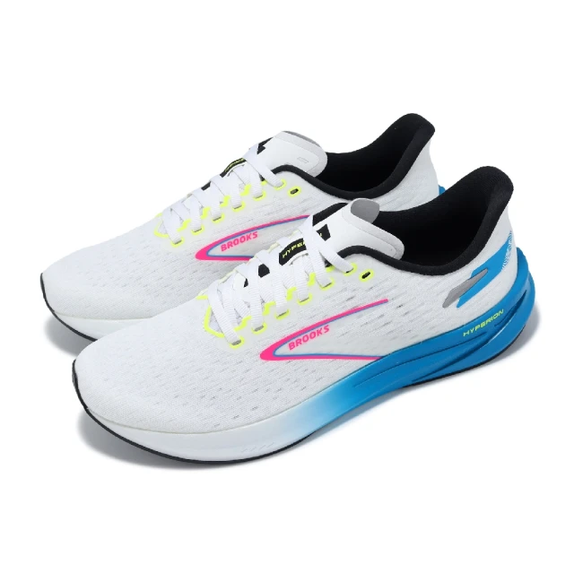 BROOKSBROOKS 競速跑鞋 Hyperion 男鞋 白 藍 彈力 緩衝 輕量 路跑 競訓 運動鞋(1104071D120)