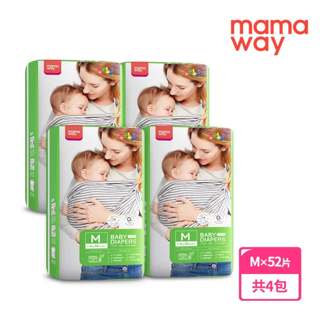 mamaway 媽媽餵 紙尿褲/黏貼式 Mx52片(4包)