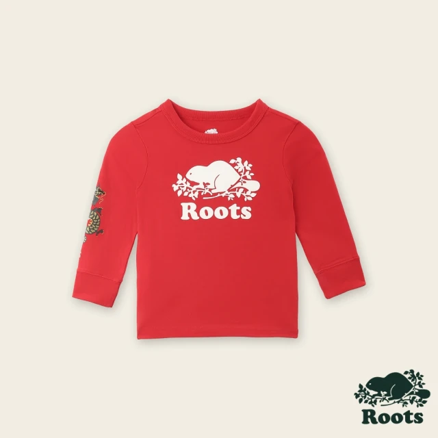 Roots Roots 小童-舞龍新春系列 純棉長袖T恤(紅色)