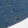 【OUWEY 歐薇】設計感剪裁假排釦棉質牛仔短裙(藍色；S-L；3223078212)