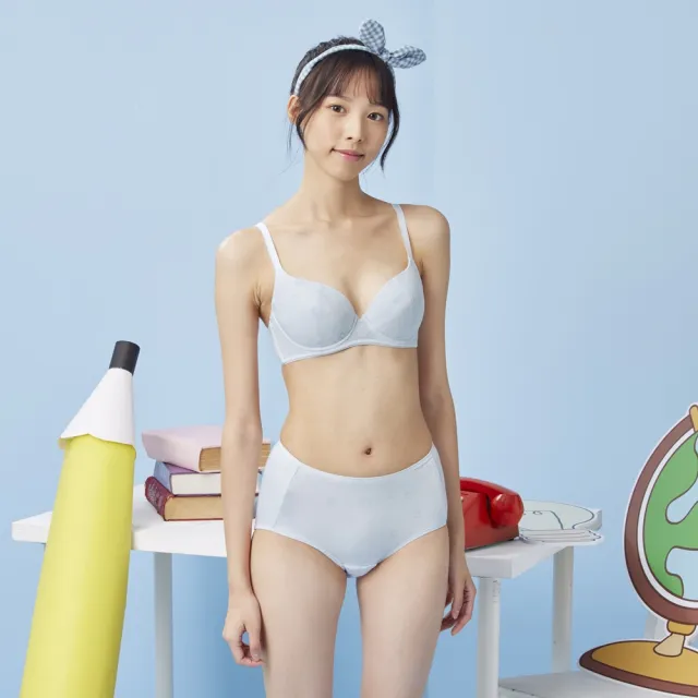 【BeenTeen 嬪婷】學生系列-Q萌牛奶 A-C罩杯第三階段軟鋼圈內衣 BB2347D3(快樂藍)