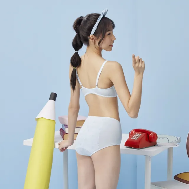 【BeenTeen 嬪婷】學生系列-Q萌牛奶 A-C罩杯第三階段軟鋼圈內衣 BB2347D3(快樂藍)