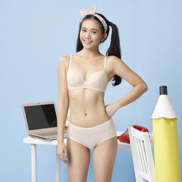 【BeenTeen 嬪婷】學生系列-Q萌牛奶 D罩杯第三階段軟鋼圈內衣 BB2347P8(俏皮粉)