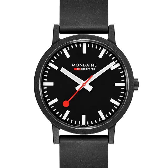 【MONDAINE 瑞士國鐵】essence系列腕錶 瑞士錶(黑41mm)