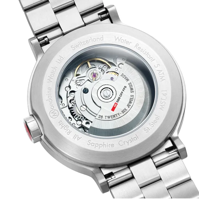 【MONDAINE 瑞士國鐵】The Original Automatic 夜光機械腕錶 瑞士錶(鋼帶錶帶 / 4161BSJ / 41mm)