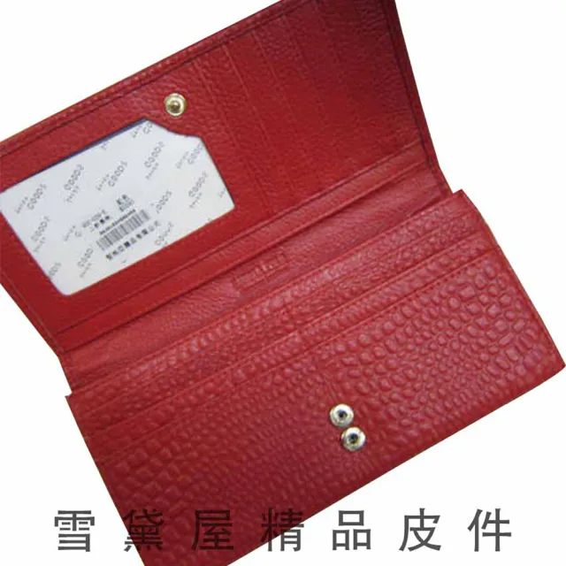 【SNOW.bagshop】雙11 長型 女用 中性 皮夾 進口專櫃 100%進口皮革 長型皮夾 二折可調整容量暗釦設計