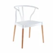 【E-home】Lyra萊拉Y字造型實木腳餐椅 4色可選(網美椅 會客椅 戶外)