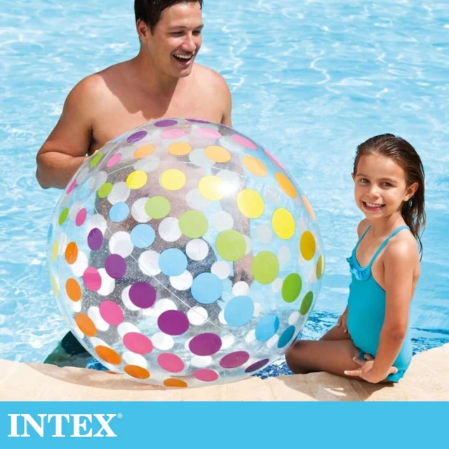 INTEX 七彩特大充氣遊戲球-直徑70cm 2款可選(59065)