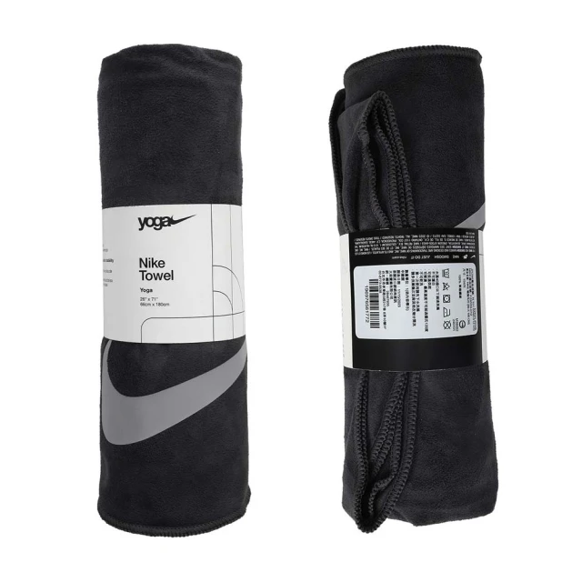 NIKE 耐吉 瑜珈毛巾-66×180CM-瑜珈 運動 有氧 深灰淺灰(N1010546012OS)
