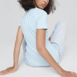 【PUMA】短袖 Classics Ribbed Slim 女款 藍 短T 合身 刺繡Logo(62138269)