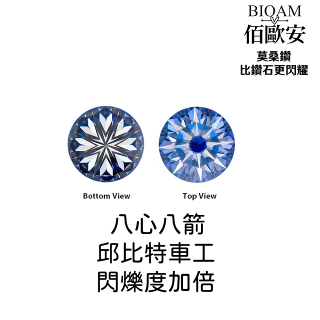 【BIOAM 佰歐安】0.5克拉莫桑鑽耳環優雅C型(雙12交換禮物/過爐款/莫桑鑽耳環/不過敏)