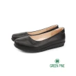 【GREEN PINE】簡約柔軟真皮圓頭平底鞋黑色(00708035)