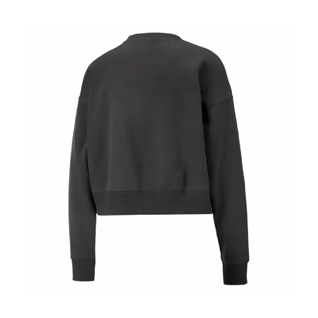 【PUMA】短版上衣 Classics Crew Neck 黑 歐規 V領 長袖 女款(53806001)