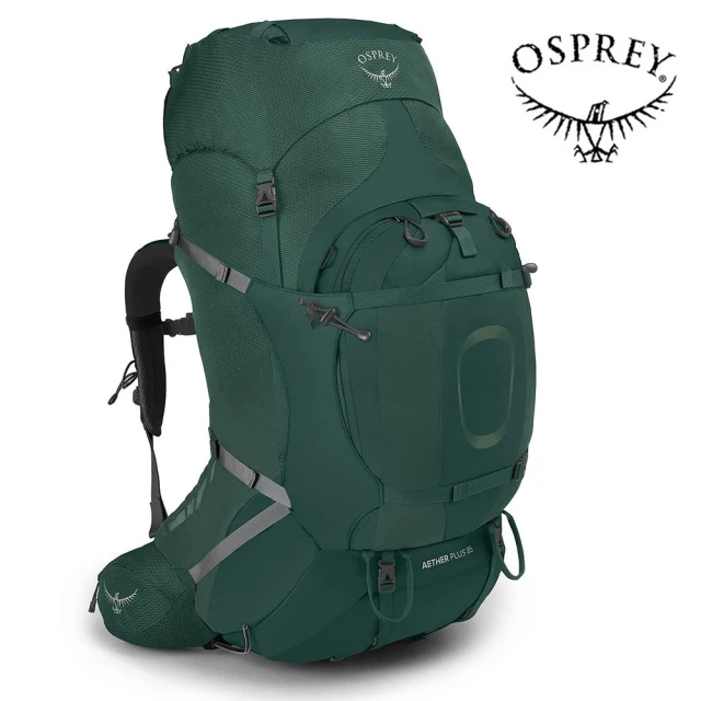 【Osprey】Aether Plus 85 重裝登山背包 男款 軸突綠(健行背包  徙步旅行 登山後背包)