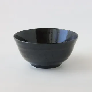 【Just Home】日本製手刷黑輕量瓷6.3吋麵碗(日本製 麵碗 拉麵碗)