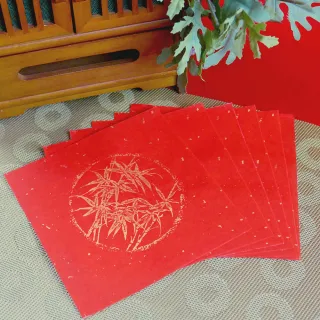 【中華筆莊】萬年紅灑金單字春聯(100張入)