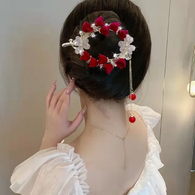 【Jpqueen】古風鈴蘭花璀璨流蘇髮夾髮飾(多款可選)