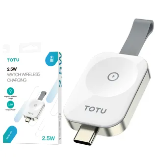 【TOTU 拓途】Apple Watch to Type-C 攜帶型磁吸無線充電器 鋅系列(iWatch 9/8/7/6/5/4/3 Ultra 全系列)