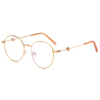 【MR.TECH 米特克】UV400抗UV濾藍光眼鏡時尚女仕中性大框手機眼鏡(金屬圓框LZH-7705)