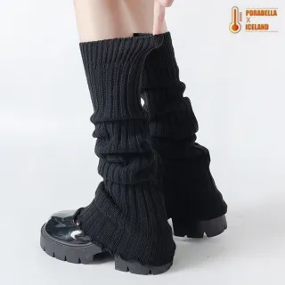【Porabella】素色中筒襪 小腿襪 堆堆襪 女襪 中筒襪 堆堆襪保暖坑條豎條紋保暖襪套 SOCKS