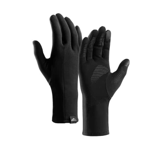 【GoPeaks】輕質加絨防寒騎行保暖手套/可觸控防滑彈性手套 黑XL