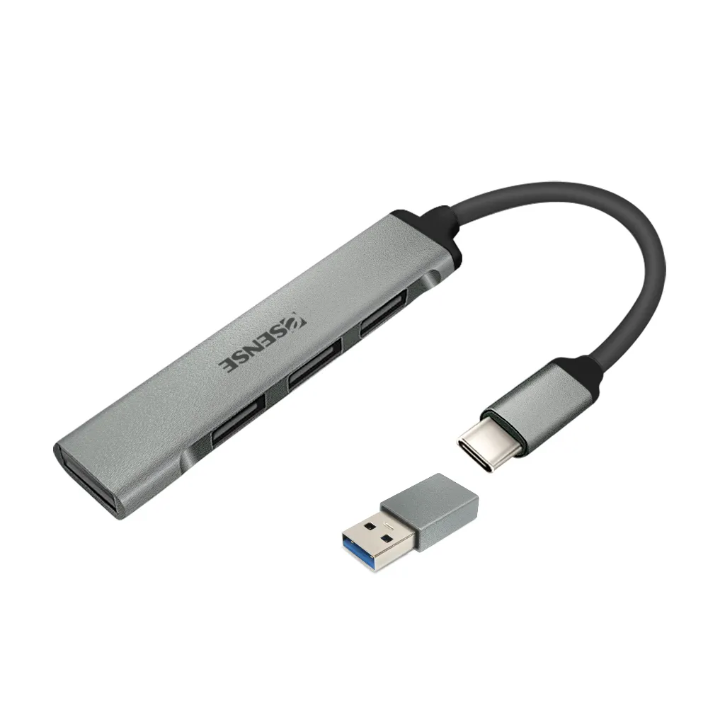 【ESENSE 逸盛】ESENSE S247PA 4合1 Type-C/USB3.0HUB集線器(支援Type-C手機/筆電)