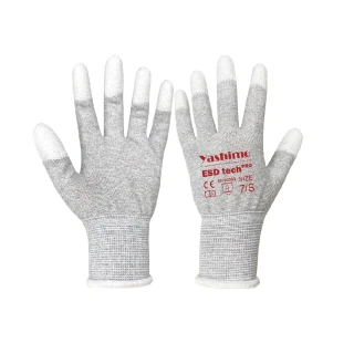 【Yashimo】指膠抗靜電碳纖維手套 10雙/包(碳纖維手套/電子手套/抗靜電手套)