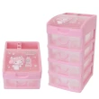 【小禮堂】Sanrio 三麗鷗 四層抽屜收納盒 - 快樂生活 Kitty 美樂蒂 酷洛米 大耳狗(平輸品)