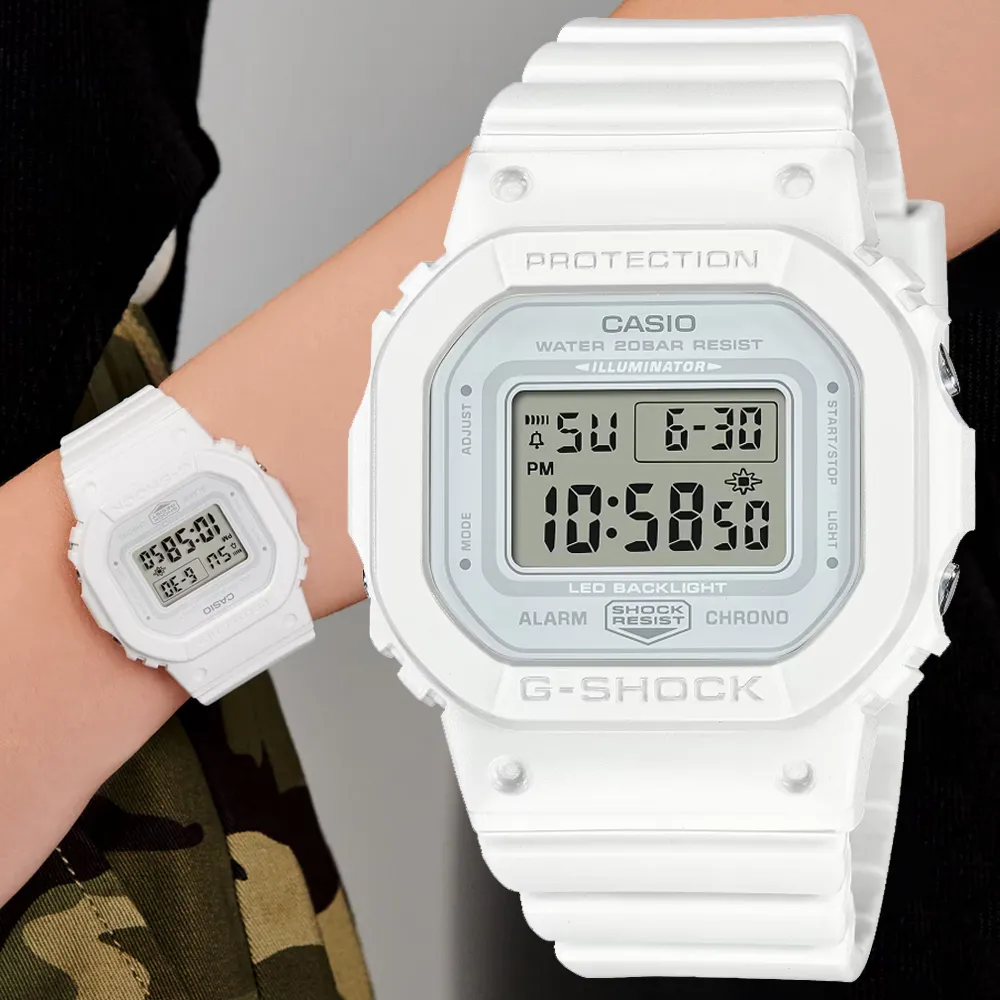 【CASIO 卡西歐】G-SHOCK WOMEN 時尚休閒方形電子腕錶 送禮推薦 禮物(GMD-S5600BA-7)