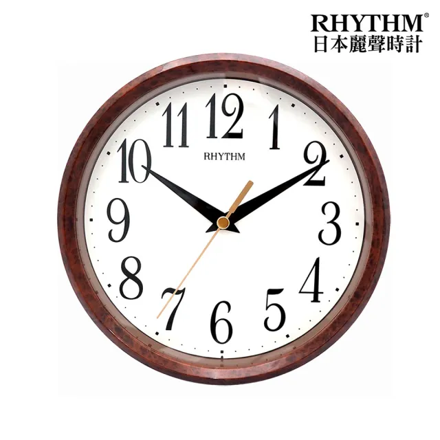 【RHYTHM 麗聲】官方直營 經典木紋座掛兩用18cm小型鐘(木紋棕)