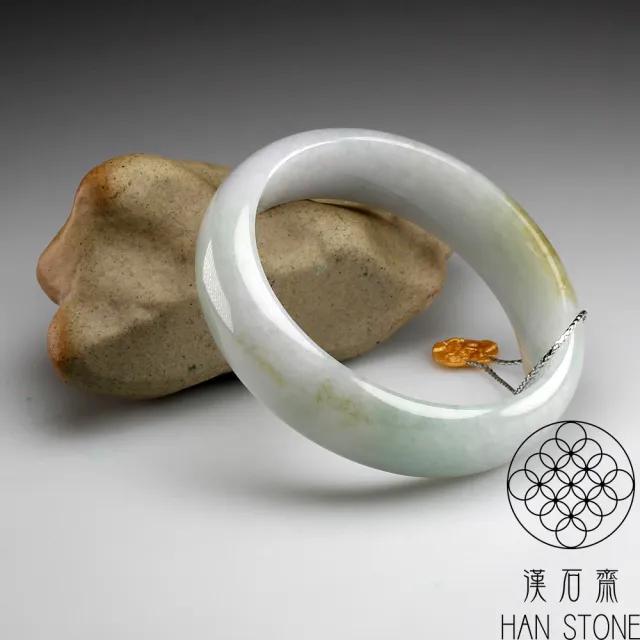 【漢石齋】天然翡翠A貨 手鐲玉鐲 三彩種(手圍17.8/版寬16.4mm)
