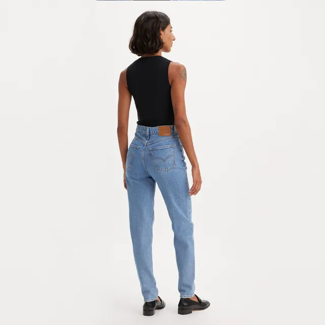 【LEVIS】女 上寬下窄 80年復古高腰寬鬆版牛仔褲/淺藍水洗/及踝款 彈性布料 熱賣單品 A3506-0017