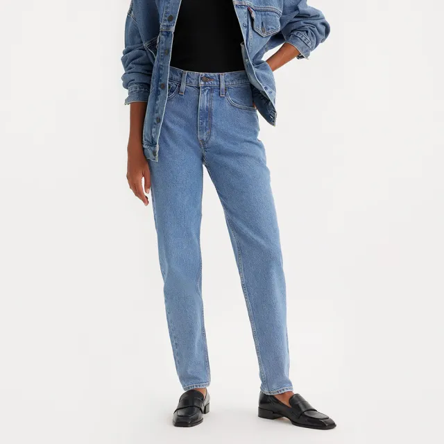 【LEVIS】女 上寬下窄 80年復古高腰寬鬆版牛仔褲/淺藍水洗/及踝款 彈性布料 熱賣單品 A3506-0017
