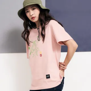 【5th STREET】中性防疫戰士不規則印花短袖T恤-粉紅