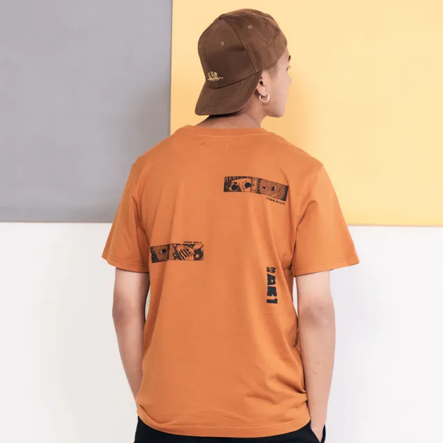 【5th STREET】中性 短袖 短t 上衣 t恤 TEE 防疫 動漫 棉質 橘色(5A7002)