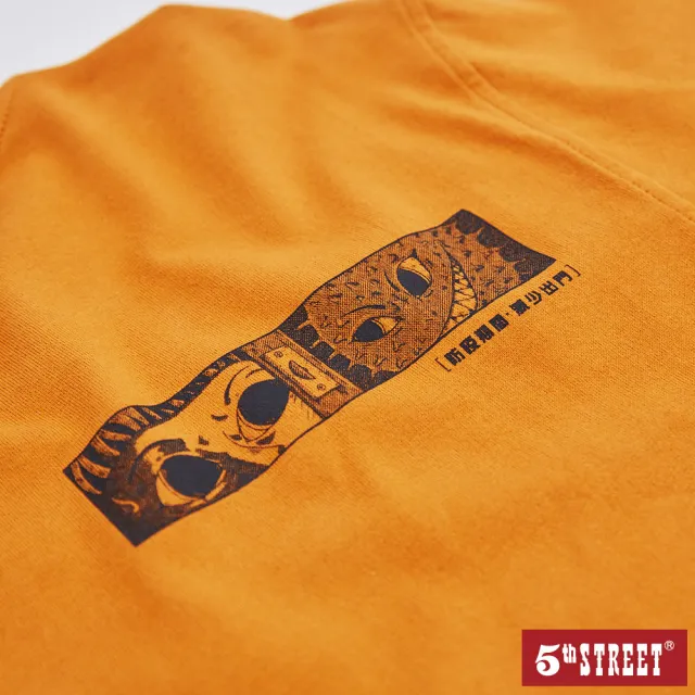 【5th STREET】中性 短袖 短t 上衣 t恤 TEE 防疫 動漫 棉質 橘色(5A7002)
