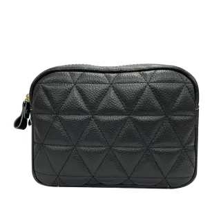 【VERTEX】純頭層牛皮立體壓紋多層斜肩包-B