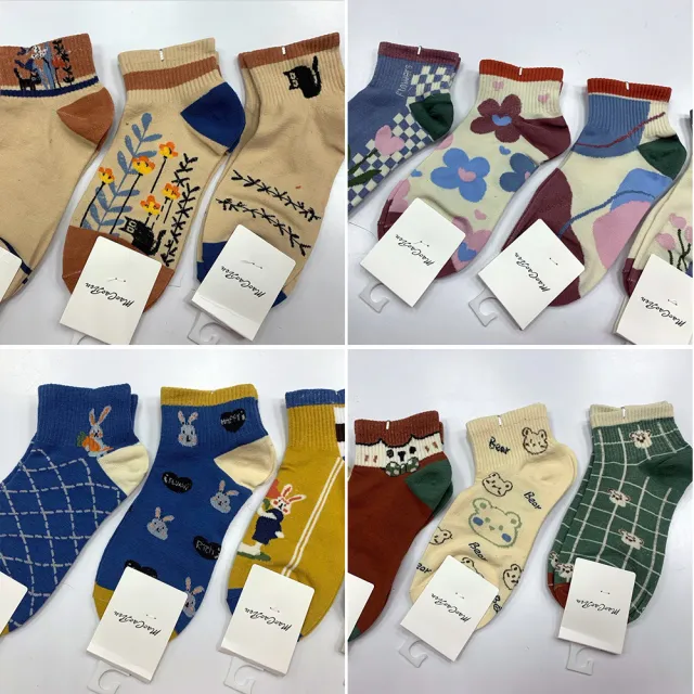 【Socks Form 襪子瘋】5雙組-100%純棉日系短襪(踝襪/棉襪/船型襪/女襪)