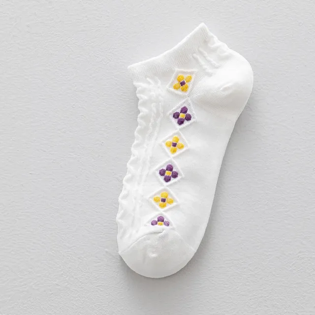 【紅色神奇星球】FS3556E 白襪 花朵 花花 小花 韓版少女襪 可愛 襪子 女 短
