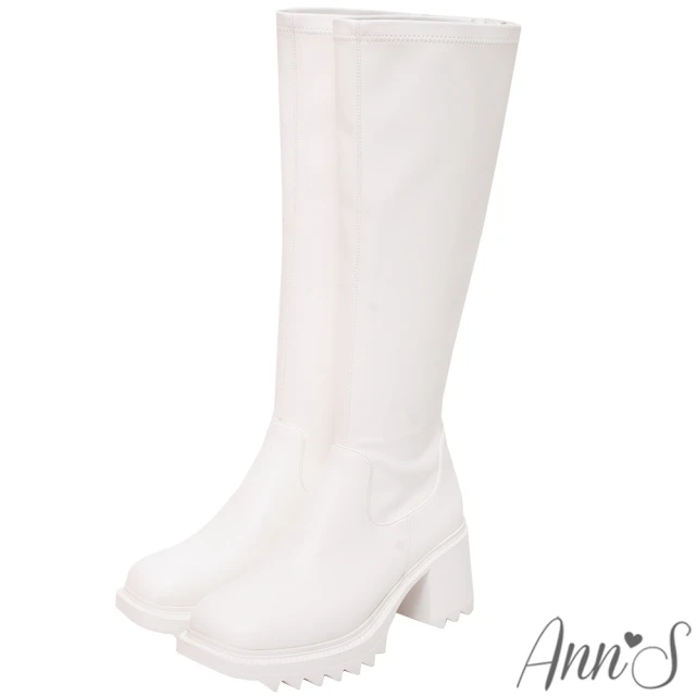 【Ann’S】告別小腿肌-加寬版還你瘦瘦腿超彈性直腿及膝靴7cm(米白)