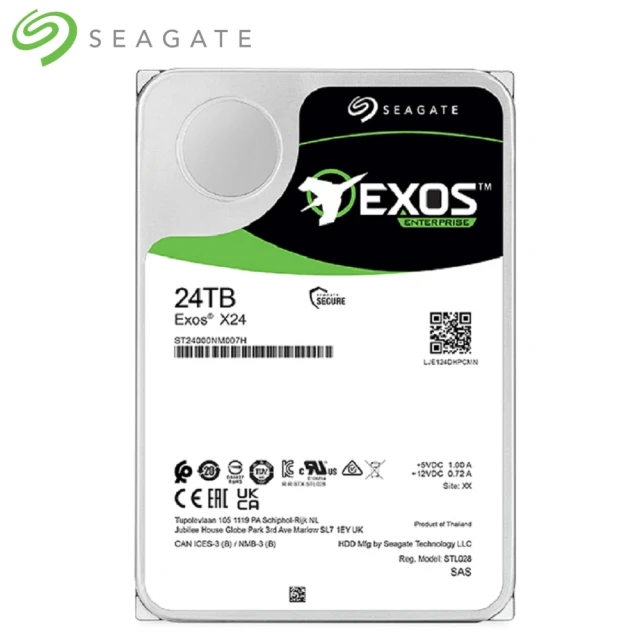 SEAGATE 希捷SEAGATE 希捷 EXOS SATA 24TB 3.5吋 企業級硬碟(ST24000NM002H)