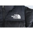 【The North Face】Nuptse刺繡復古羽絨外套(黑x白/女款)